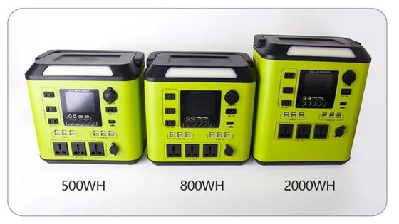 সবুজ 1500W পোর্টেবল পাওয়ার স্টেশন 500WH 800WH 2000WH সোলার এনার্জি স্টোরেজ জেনারেটর