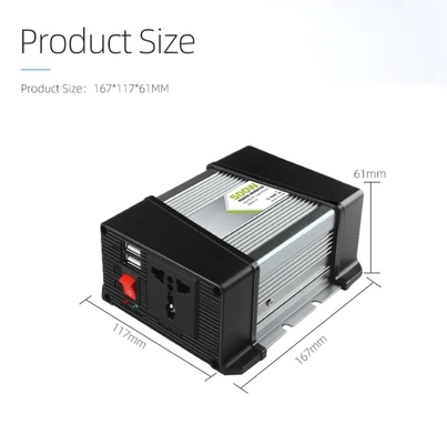 যানবাহন মাউন্টেড সোলার পাওয়ার ইনভার্টার 500W 12v থেকে 220v হোম 5v 2.1a ডুয়াল ইউএসবি সহ