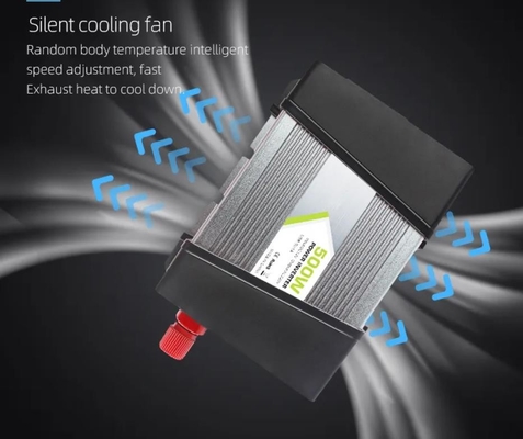 যানবাহন মাউন্টেড সোলার পাওয়ার ইনভার্টার 500W 12v থেকে 220v হোম 5v 2.1a ডুয়াল ইউএসবি সহ