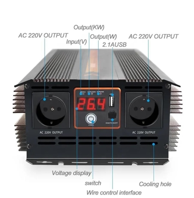 12v থেকে 220v অফ গ্রিড মডিফাইড সাইন ওয়েভ ইনভার্টার হাই পাওয়ার 3kw