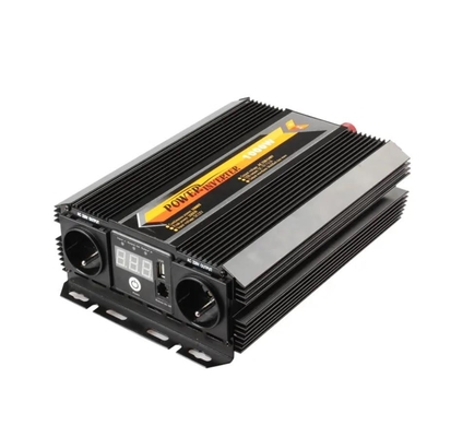 ডুয়াল এসি আউটলেট সহ 1000W 12v থেকে 220v পাওয়ার ইনভার্টার 12V থেকে 110V কার পাওয়ার ইনভার্টার