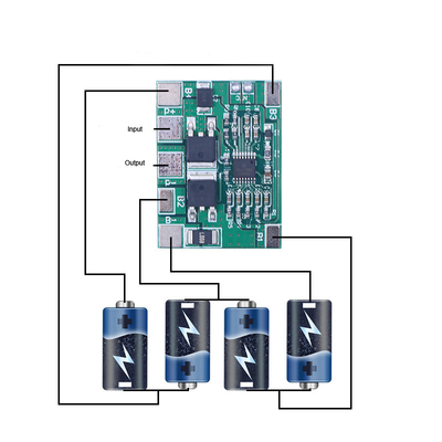 4S 12.8V 8A LiFePO4 BMS ব্যাটারি ম্যানেজমেন্ট সিস্টেম 20A বর্তমান সীমা সহ