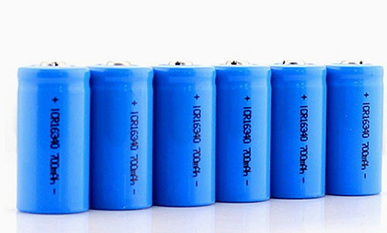 RCR123A লিথিয়াম আয়ন ব্যাটারি সেল ডিপ সাইকেল 3.7V 700mah 16340