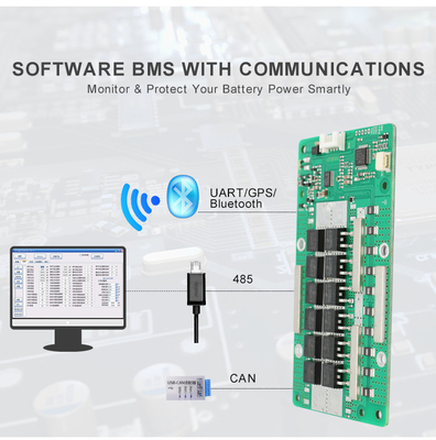 UART কমিউনিকেশনস অ্যাক্টিভ ব্যালেন্স BMS 12V 60A 4S 120×65×10mm সাইজ