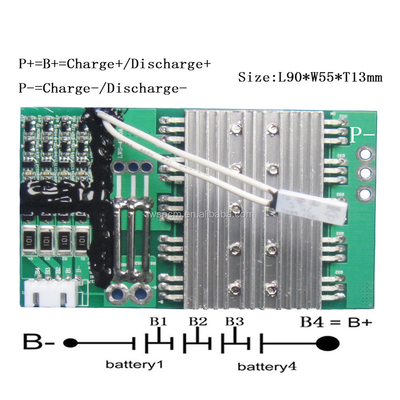 12v Lifepo4 সক্রিয় ব্যালেন্স BMS Smart 4s 10A 20A ডাবল লেয়ার