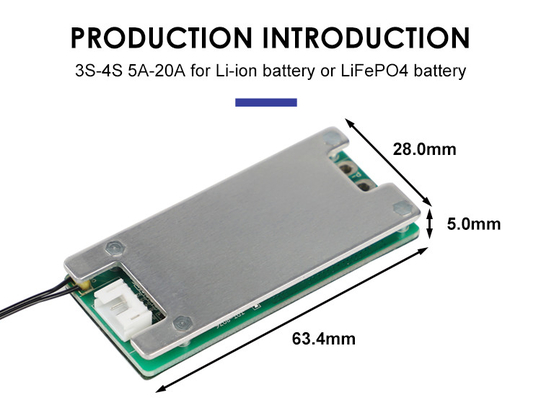 10A 4S স্মার্ট BMS, 12v ব্যাটারি সুরক্ষা বোর্ড ব্যালেন্সার 2 মিমি পুরুত্ব সহ