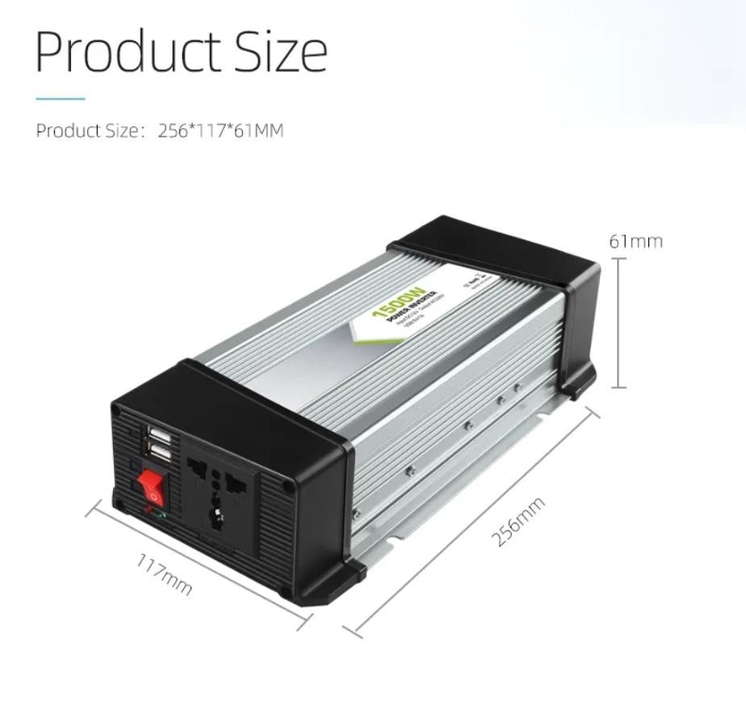 1.5KW DC AC পাওয়ার ইনভার্টার 12v থেকে 230V সোলার মডিফাইড সাইন ওয়েভ ইনভার্টার উচ্চ দক্ষতা
